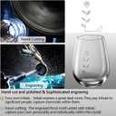 Unique Monogrammed Stemless Wine Glasses - Personalized with Letter L Initial, 16 Oz Capacity, Handcrafted Crystal Stemless Glasses with Engraved Initials - Ideal Wine Gifts for Women, Men