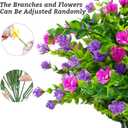 24 Bundles Artificial Fake Flowers Outdoor, 6 Styles UV Resistant No Fade Faux Plastic Greenery Shrubs Plants for Hanging Garden Porch Window Box Farmhouse Outside Decoration