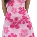Oyoangel Girl's Floral Spaghetti Strap Short Cami Dress Sleeveless Lettuce Trim Summer Beach Vacation Sundress, 15Y