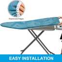Ironing Board Cover and Pad, Standard Size 15x54 Iron Board Cover with Padding, Scorch & Stain Resistant Thick Iron Padded, Non-Slip Elastic Edge & Fasteners Clips for Daily Ironing, Tropical