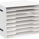 16"x20" Paper Organizer Storage for Desk,8 Tier Construction Paper File Sorter Storage,Larger Size Literature Organizer,Large File Suitable for Home,Classroom and Office