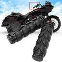 Black 1" Motorcycle Handlebar Hand Grips w/Throttle Compatible with Sportster 883 Street Bike Dirt Bike Cruiser and Chopper (Black Flat Angle)