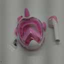 Kids Snorkel Mask Full Face, Snorkeling Gear for Children, Diving Mask with 180Panoramic View, Anti-Fog and Anti-Leak Snorkel Set with New Breathing System - Pink XS