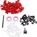 Automatic Poultry Nipple Waterer, 40PCS Chicken Waterer Nipples with Drill Bit, Plastic Steel Chicken Nipple Drinker for Bucket Feeders and Chicken Coop, Red Nipple for Drinking