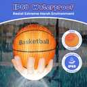 Popblow 6Ft Tall Large Inflatable Basketball Theme Party Decorations, Blow Up Basketball Sports Activities Supplies with Built-in 10 LED Light, Basket Ball Inflatable for Outdoor Yard