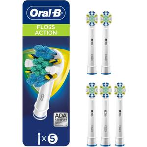 Oral-B Floss Action Electric Toothbrush Replacement Brush Heads Refills, 5 Count (White)