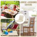 Tudomro 4 Pcs Outdoor High Back Chair Cushion Covers (Not Includes Cushion) Waterproof Patio Replacement Rocking Chair Slipcover Seat Pad Cover with Tie for Furniture (Beige,44'' X 21'')