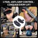 Rubber Gym Grips  Fingerless Workout Hand Grips for Men & Women, Large Size Anti-Slip Grip Pads for Weight Lifting, Crosstraining, Bodybuilding, Deadlifts, Palm Protection for Strength Training (Black)