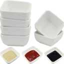 5 Ounce 6 Pack Ceramic Dip Bowls Set Porcelain Dip Mini Bowls Soy Sauce Dish/Bowls - Good for Tomato Sauce, Soy, BBQ and Other Party Dinner (White)