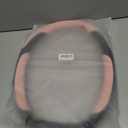 INEBIZ Universal Car Steering Wheel Cover Microfiber Leather Viscose Multi-Element Stitching (Black&Pink, D)