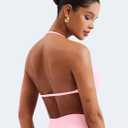 VOYJOY Impact Strappy Bra Sports Bras for Women Basic Crop Workout Sexy Tank Gym Yoga Bra (Pink, L)