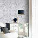 White Damask Wallpaper  Baroque Peel and Stick Wallpaper for Accent Walls, Living Room & Bedroom Decor | Self Adhesive, Waterproof Vinyl, 17.7" x 236"