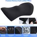 Lumbar Support Pillow for Office Chair and Car Seat, Lumbar Pillow with Adjustable Strap, Memory Foam Back Pillow for Lower Back Pain Relief, Back Support Pillow for Sitting, Driving, Traveling