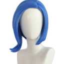 Sadness's Short Blue Wig, Women's Synthetic Hair for Anime Cosplay Costume Play Parties, Comic-Con, Comes with Wig Net Cap; 55TNY