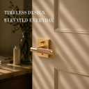 Premium Polished Gold Door Handles for 1 3/8" - 2" Compatible Doors Soft Gold Handles Interior with Lock - Easy Installation, Reversible, Button Lock (Privacy Lock)- Designed by Architects