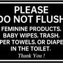 "Please Do Not Flush" Sign - 7.8" x 11.9" Heavy - Duty Aluminum Bathroom Sign (146)