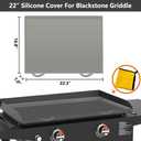 Blackstone Silicone Griddle Cover for 22 Inch Blackstone Grill Cover Flexible & Easy Grip Handle Prevents Splatter & Retains Heat Dishwasher Safe Lid for Easy Cleaning Grill Accessories (Gray)