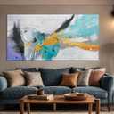 Arjun Large Abstract Wall Art Canvas for Living Room Black and White Painting for Mens Room Textured Hand Painted Modern Picture Bedroom Home Office Wall Decor, Framed Black and white abstract, 48"L x 24"W