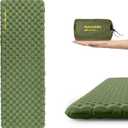 Naturehike Insulated Inflatable Sleeping Pad 27oz, 4.6R Ultralight Backpacking Sleeping Pad XL, NKTR AIR Lightweight Sleeping Mat for Camping, Hiking (Rectangular-77.17 x 25.2", Green)