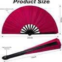 3 x 13" Glitter Large Rave Fans Clap Fans for Line Dancing Folding Clack Handheld Foldable Decorative Fans Hand Fan for Dance, EDM Music Festivals & Parties(Deep Pink)
