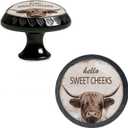 4 Pack Hello Sweet Cheeks Funny Kitchen Cabinet Knobs Acrylic Round Drawer Pulls for Dresser Cupboard Door Handles