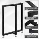 Heavy Duty Metal Table Legs 28H x 24W, T Shape Furniture Legs, 28"H24"W
