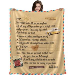 Get Well Gifts for Women, Extra Large Inspirational You are Not Alone Comfort Blanket, Supportive Plush Throw for Mom Sister Friend, Inspirational Spiritual Care Package, 50"x70" (Beige)
