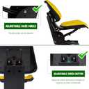 Yellow Universal Tractor Suspension Seat with TILT for John Deere 820 830 1020 1030 1040 1530 2020 2030 2040 2240,For Ford/New Holland Tractor 4000 4100 4110 4330 Shock Absorbing Alloy Steel+PVC