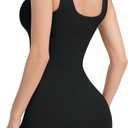 Ellareese Full Slip for Women Under Dress Shapewear Dress Tummy Control Slip Dress for Women (Black, M)