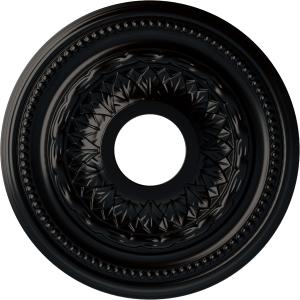 Ekena Millwork CM15GABLF 15 3/4"OD X 3 1/4"ID X 1"P Galway Ceiling Medallion Fits Canopies Up to 3 1/4", Jet Black
