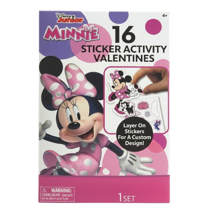 Disney Junior MINNIE 16 sticker Activity Valentines Free Shipping