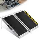 VNN Portable Wheelchair Ramp 2FT, Non-Slip Aluminum Door Threshold Ramps for Wheelchairs for Home, Handicap Wheelchair Ramps for Home Steps (2FT (Usable height 2-6 inch))