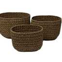 Basket Cross Weave Round Basket in Set Of 3