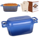 Enameled Dutch Oven for Sourdough Bread Baking, 3.6QT Oval Cast Iron Bread Pan with Lid