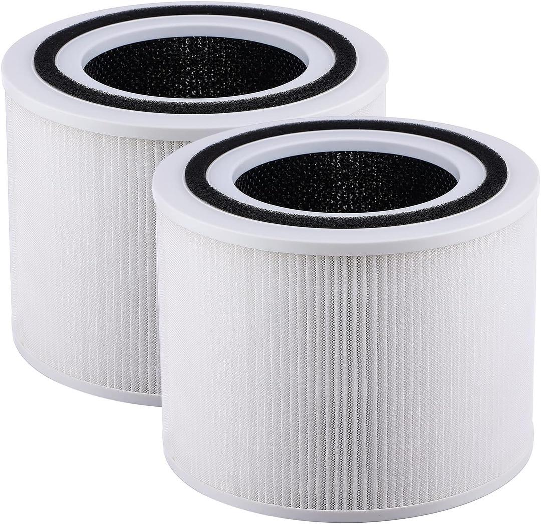 2 Pack Air Purifier replacement filter for Levoit Core 300 and Core 300S VortexAir Air Purifier, H13 true hepa filter Core 300-RF White