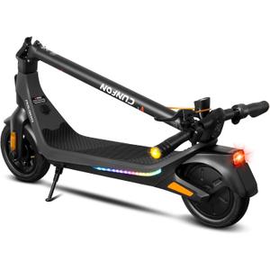 Electric Scooter with GPS Tracker, 500W/650W Motor, Up to 19 MPH and 25 Miles Long-Range, 10" Pneumatic Tires, Folding E Scooter with Fingerprint Unlocking and APP, Ideal for Safe Commuting