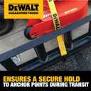 DEWALT DXBC10000J Black/Yellow 2" x 27' Ratchet Tie Down Strap with Double J-Hook - Heavy-Duty Cargo Securing (10,000 lb Break Strength)