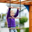 Kids Climbing Rope Ladder, Hanging Ladder for Swing Accessories (2 Hooks)