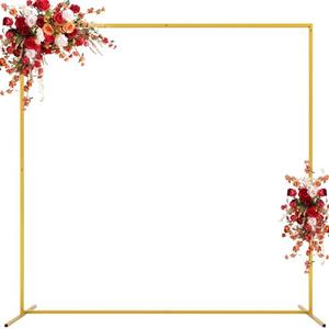 Asee'm Gold Wedding Arch Backdrop Stand Square Metal Rectangular Arch Frame for Ceremony Party Birthday Bridal Baby Shower Anniversary Arbor Balloon Decoration