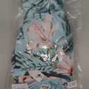 Girls Tankini Swimsuits Two Piece Tropical Print Pleated Bathing Suit with Ruffle Drawstring Skirt Swimwear 15-16Y