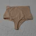 FeelinGirl Thong Skin Shapewear for Women Tummy Control Mid Waisted Body Shaper Underwear Seamless Body Shaper Panties S, 