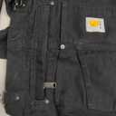 Carhartt Men's Loose Fit Washed Duck Insulated Bib Overall (Black, Medium)