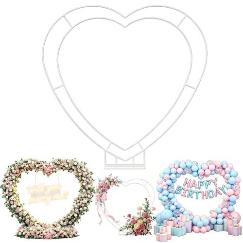 Metal Double Heart Arch Stand for Proposal, Heart Shaped Balloon Arch Stand，Heart Shaped Arch Frame, for Proposal Ceremony, Valentine's Day, Engagement, Birthday Party Baby Shower Decoration Decor