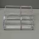 STORi Clear Plastic Vanity Makeup Organizer | 6-Compartment Holder for Brushes, Eyeshadow Palettes, & Beauty Supplies | Curved Front Design | Made in USA