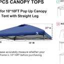 2PCS 10x10 Pop Up Canopy Replacement Top Cover with Air Vent for Straight Leg Canopy Tent, Waterproof for Outdoor Garden Patio Camping Sun Shade(Top Only) (Dark Blue)