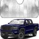 EcoNour Accordion Car Windshield Sun Shade for Trucks | Car Window Shades for Large SUVs & Pickups | UV Blocker Sun Visor for Interior Protection & Heat Control | XL (66 x 27 Inches) (Silver)