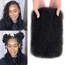 Afro Kinkys Bulk Human Hair for Braiding 2 Bundles 100g Afro Kinky-curly Human Bulk for Twist Braids 4C Kinkycurly Bundles for Mini Twists or Locs Extension Soft Cuban Kinky Twist Braiding Hair 14in (Natural Black 100g)