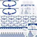 Wenqik 25 Pcs Quinceanera Butterfly Bracelet Adjustable Strings Cute Butterfly Charms for Woven Bracelets Accessories Quinceanera Party Favors (Blue)
