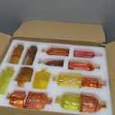 Yaomiao 30 Pcs Vases Bulk Colored Flower Glass Bud Vases Valentine Vintage Colored Glass Bottles Colorful Rustic Embossed for Home Wedding Table Decorations Gifts(Orange Yellow Series)