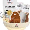 Banneton Bread Proofing Basket with Liner – Natural Rattan Dough Riser with Sourdough Baking Accessories, Artisan Bread Loaves, Homemade Bread Making - 9” Round Sourdough Starter Kit